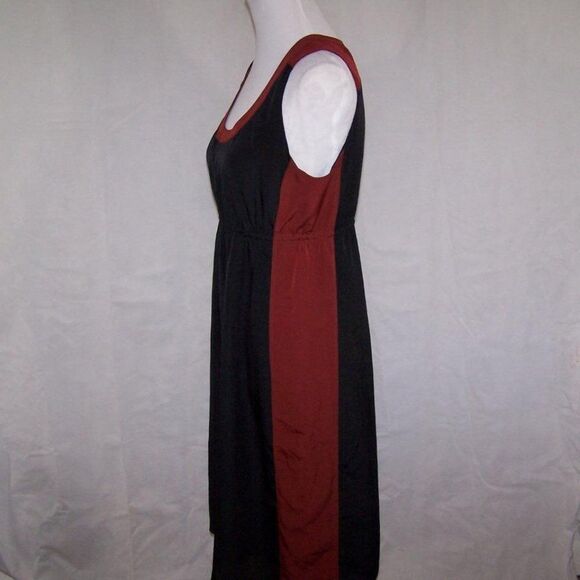 Eddie Bauer Dress Womens 8 Colorblock Sleeveless Lined Scoop Neck Black Brown - Picture 5 of 10
